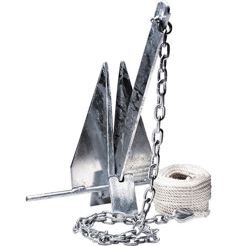 #13 Fluke-Style Galvanized Boat Anchor Kit